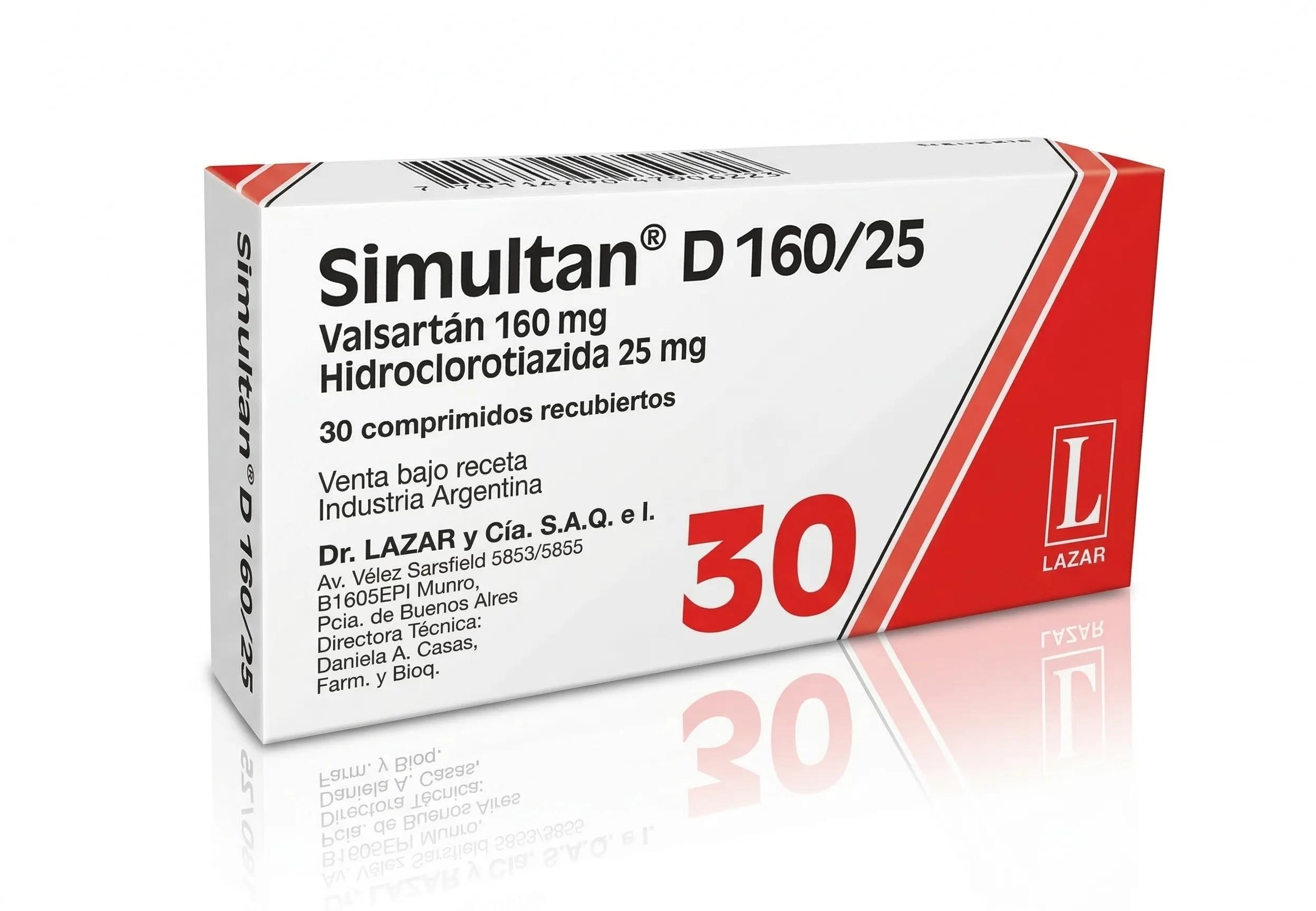 SIMULTAN D 160/25 mg comp.rec.x 30 — imagen 1