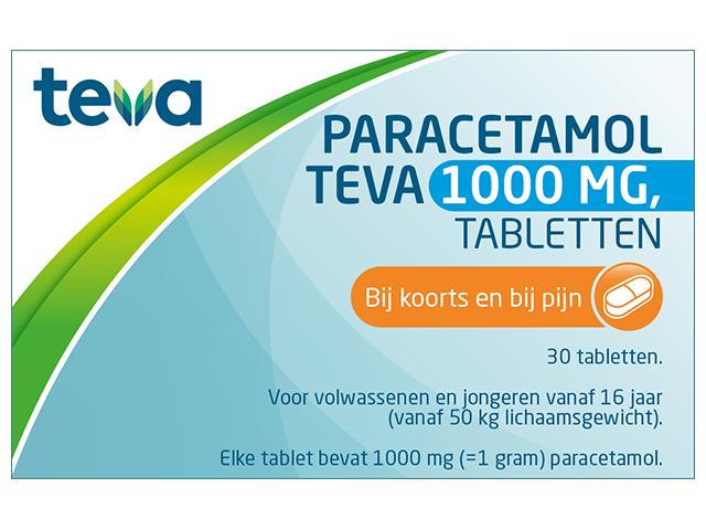 PARACETAMOL TEVA 1000 mg comp.x 30 — imagen 1