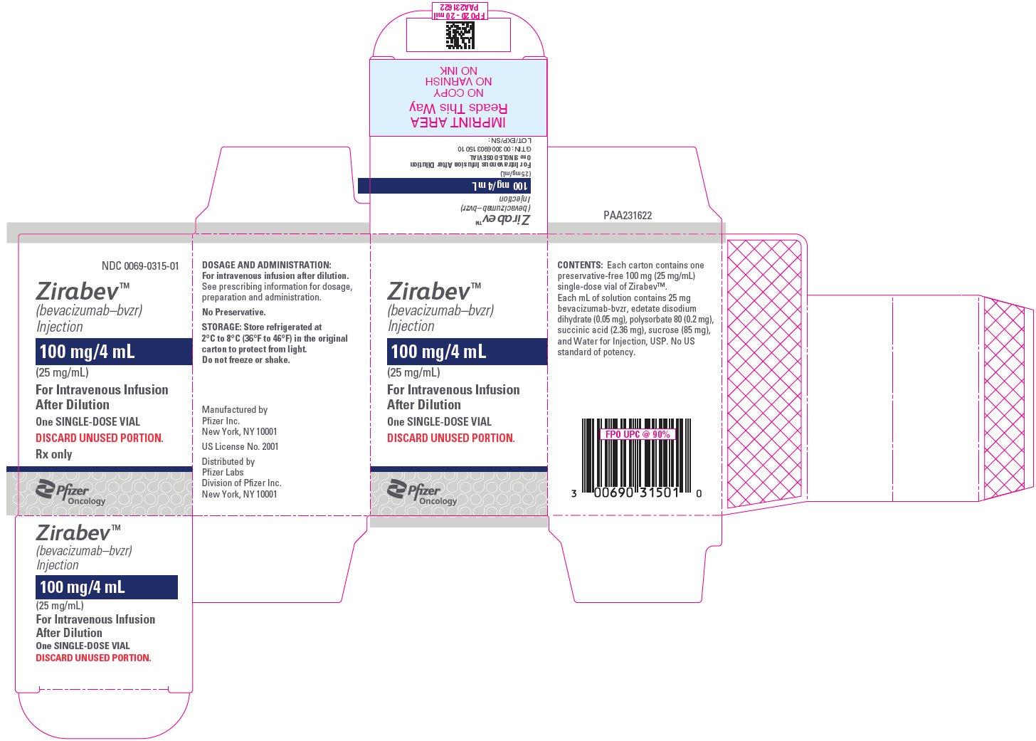 ZIRABEV 100 mg/4 ml a.x 1 — imagen 1